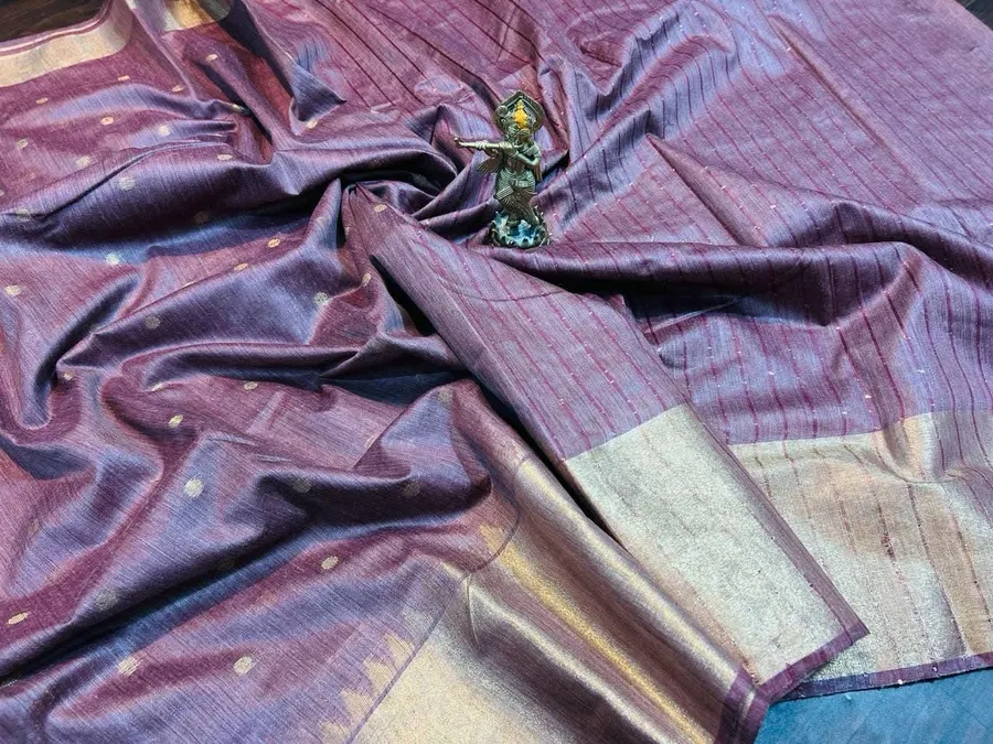 Soft Baswada Kota Zari Border with Allover Buta Woven Pattern Saree